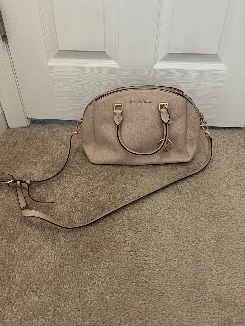 Michael Kors Light Blush Dome Crossbody Satchel